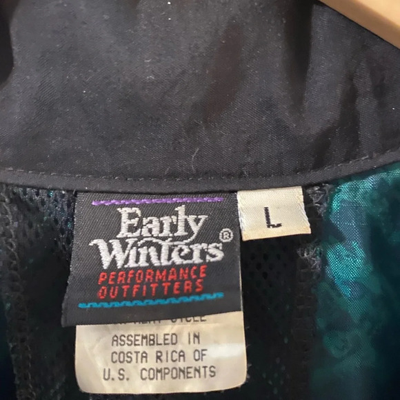 Early Winters Womens IllumiNite Reflective Vintage Windbreaker Size Large Green - Picture 11 of 12